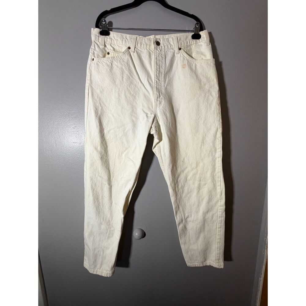 Levis 550 Jeans 38x30 Vintage USA Made Cream Relaxed Tapered